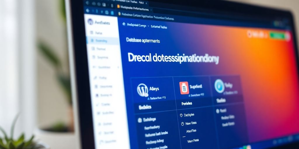 WordPress-Dashboard zur Datenbankoptimierung in Nahaufnahme.