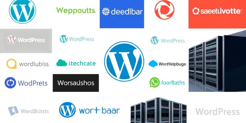 Verschiedene WordPress-Hosting-Plattformen und Serverbilder.