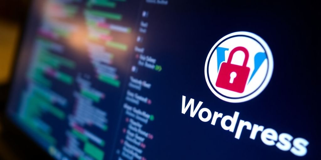 Sichere WordPress-Seite mit Schloss-Symbol auf Bildschirm.