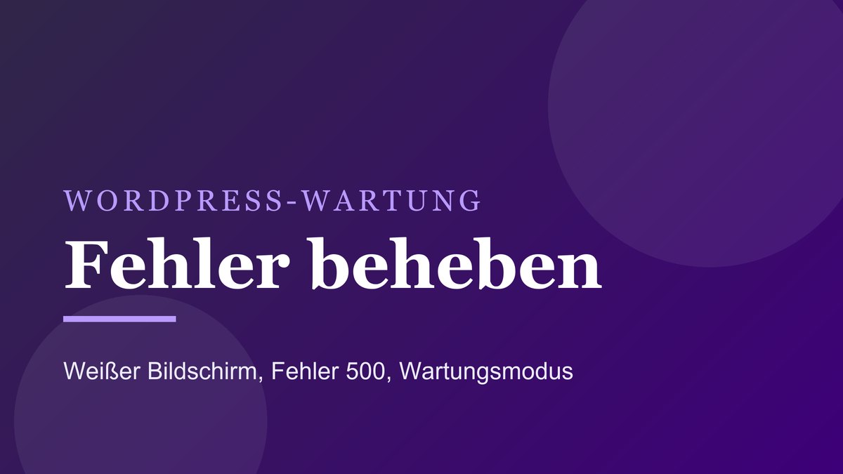 Titelbild zum Ratgeber über das Beheben typischer WordPress-Fehler