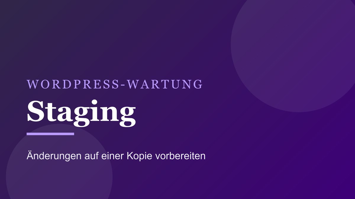Titelbild zum Ratgeber über die Staging-Umgebung für WordPress